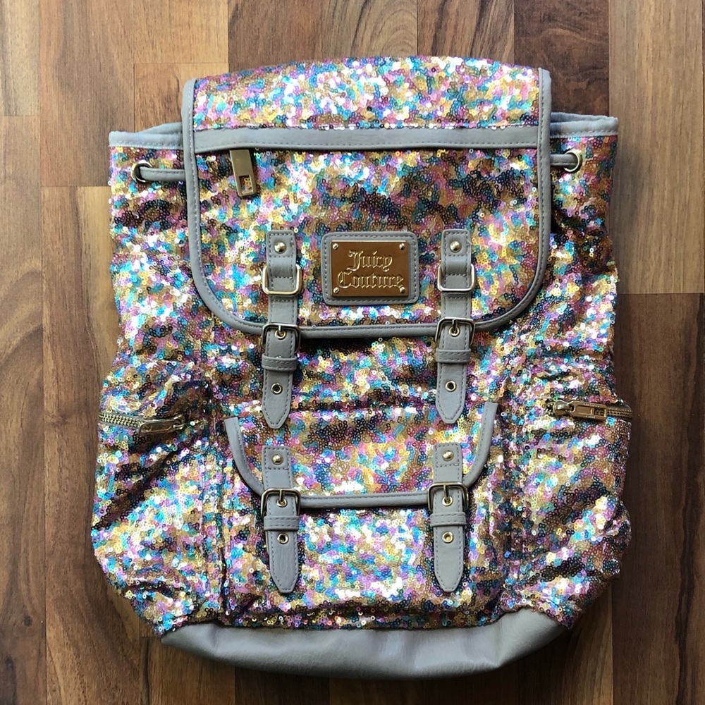 NWOT Juicy Couture Rainbow Sequin Backpack